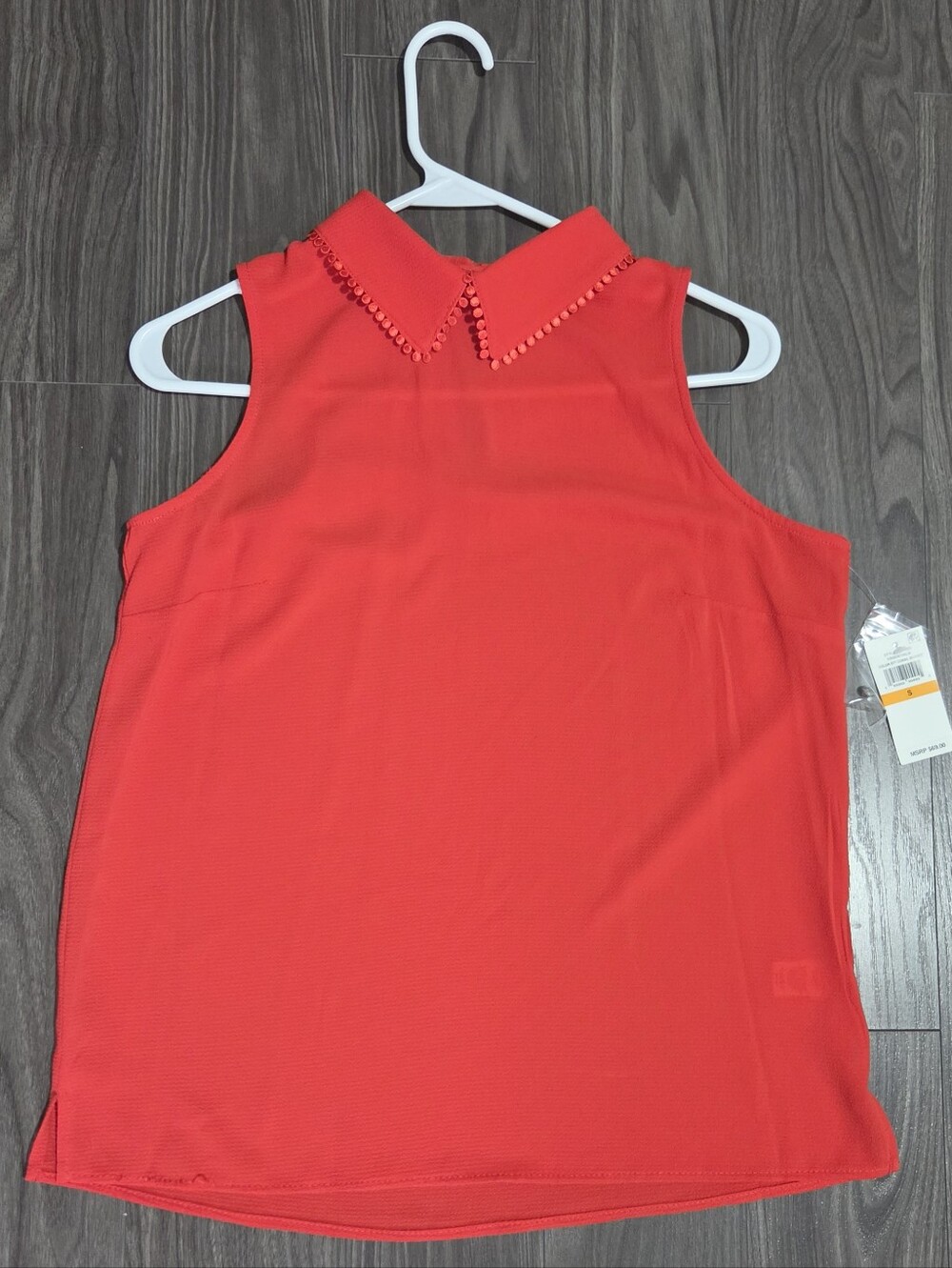 CeCe Coral Sunset Sleeveless Collared Top – NWT, Size S